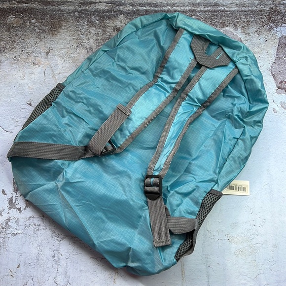 Bags Aqua Blue Packable Backpack Folds Into Small Pouch Whandle